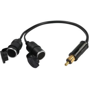 JGD-Allume-cigare de voiture multiprise, 2 prises r&eacute;partiteur 12V/24V adaptateur allume-cigare m&acirc;le &agrave; femelle c&acirc;ble d'extension de prise, 40CM - Neuf