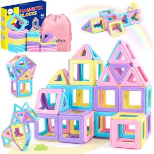 Eryi-Construction Magnetique Enfant 42pièces Jouet Pour Fille Garcon 3 4 5 6 Ans Educatif Jeux Cadeaux Jeux Magnetique Enfant Cadeaux D'anniversaire De Noël Pour Infantiles De 3 4 5 6 7 8 Ans (42 Piè - Neuf