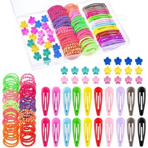 140 Pi&egrave;ces Accessoires Cheveux Pour Filles, Barrette Pince &Agrave; Cheveux Et Elastiques &Agrave; Cheveux Avec Bo&icirc;te Pour Enfants B&eacute;b&eacute;s Fille Anti Glisse - Neuf