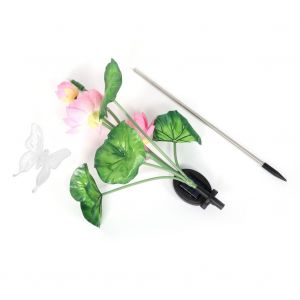 Hjlian Lampe Led Solaire Coloree Style Lotus Pour Jardin, Cour, Papillon - Neuf