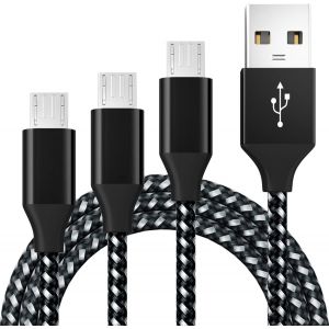 Thef-Câble Micro Usb [3m/Lot De 3], Câble Micro Paire Mâle Usb 2.0a, Câble De Charge Rapide Android Micro Usb Vitesse De Transfert De Données 480mbps, Compatible Avec Samsung Galaxy S7 S6, Sony, Lg - Neuf