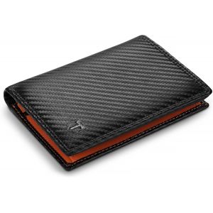 Classique Portefeuille Homme En Cuir Véritable Porte-Monnaie Avec Blocage Rfid/Nfc 13 Porte Carte Crédit, 2 Compartiment À Billets, Poche À Monnaie Avec Boîte Cadeau- Noir - Neuf