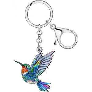 KAL-Porte-Clés Colibri Mignon Accessoires Oiseaux En Acrylique Cadeaux Colibris Pour Femmes Amoureux Des Oiseaux Filles Sac À Dos Porte-Monnaie Charms - Neuf