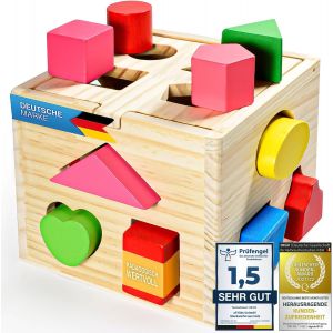 JGD-® Cube à emboîter en Bois Jouet éducatif Boîte à emboîter Boîte de Jeu pour bébé & Jeune Enfant ; Jouet en Bois Cube de tri Puzzle entraîne la motricité (Boîte d'emboîtement) - Neuf