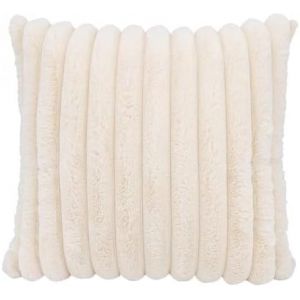 Kalanka-Housse Coussin Beige,45 * 45 Cm, Housses De Coussin En Peluche En Fausse Fourrure D&eacute;corative Douce &Agrave; Rayures Moelleuses Pour Salon,Canap&eacute;,Chambre &Agrave; Coucher, D&eacute;coration De Voiture - Neuf