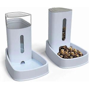 Fontaine Automatique Pour Aliments Secs Et Eau - 3,8 L X 2 Pièces - Distributeur D'aliments Pour Chiens/Chats/Aliments Secs - Neuf
