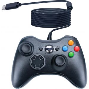 Manette de Jeu USB Filaire pour Console Microsoft Xbox 360 Windows PC Ordinateur Portable Jeu vidéo Couleur Noir - Neuf
