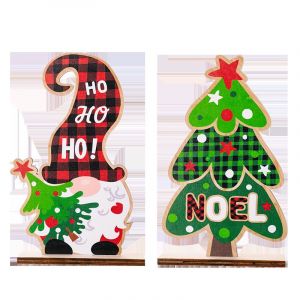 En Bois, D&eacute;coration De No&euml;l, 2 Pcs Mignon Bois Gnome Ornements, D&eacute;coration De No&euml;l, No&euml;l, Neige, No&euml;l, Lettre De La Plaque De La Table De No&euml;l D&eacute;coration De F&ecirc;te De Vacances Maison De Caf&eacute; D&eacute;cor - Neuf
