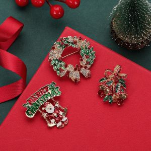 Broche Diamant Style Noël (Cloches De Noël, Guirlande, Vieil Homme) - Neuf