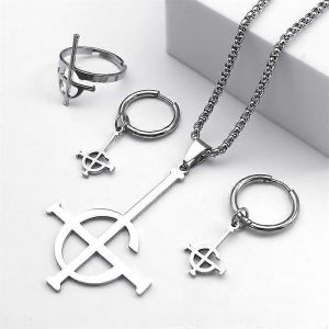 Ensemble De Bijoux En Acier Inoxydable Ghost Bc Rock Band Pendentif Collier La Bande Ghost Ghoul Chaîne Colliers Mode Boucle D'oreille Collier - Neuf