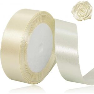 Ruban De Satin Beige De 20 Mm Pour D&eacute;corations De F&ecirc;te De No&euml;l, 23 M&egrave;tres, Pour Emballage Cadeau, Artisanat, F&ecirc;te De Mariage, No&euml;l, Noeuds Pour Cheveux, Bouquets Floraux, Anniversaires, F&ecirc;tes - Neuf
