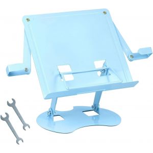 Support Livre,Pupitre De Lecture,Support De Livre De Recettes Avec Trombones Flexibles,Clé À Molette,Pliable Et Relevable,Support De Livre Portable,Support De Livre De Cuisine,Bleu Clair - Neuf