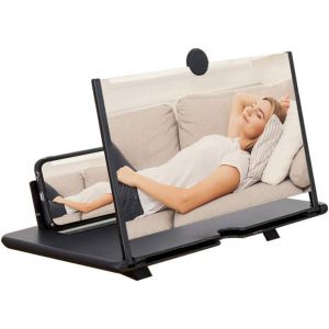 Kal-14 '' Loupe Portable Telephone,3d Amplificateur D'écran Support De Téléphone Agrandisseur Ecran Pour Téléphone Intelligent Loupe Adapté Pour Regarder Des Vidéos Sur Tous Les Smartphones(Noir) - Neuf