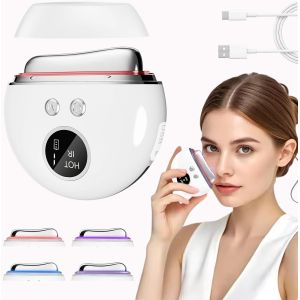 Gua Sha Visage, &Eacute;lectrique Appareil Anti Rides Visage Masseur Visage Grattoir Facial 4 En 1, 4 Lumi&egrave;res De Fonction Et 9 Niveaux D'intensit&eacute; R&eacute;glables, Anti-&Acirc;ge, Anti-Rides Et D&eacute;congestionnant - Neuf