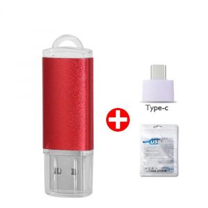 KALPZ-Cl&eacute;s Usb 64 Go 32 Go M&eacute;tal Type-C 16 Go Usb 2.0 8 Go Noir 4 Go Memory Stick U Disque Pendrive Pour Cadeau D'Affaires,Red,16 Go - Neuf