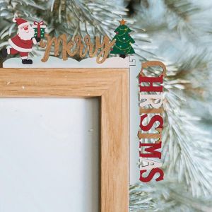 Senta Clauses de No&euml;l D&eacute;coration de porte Ornements de porte personnalis&eacute;s color&eacute;s pour porte c&ocirc;t&eacute; gauche - Neuf