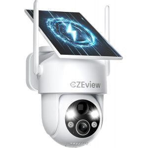 KALANKA-2K Camera Surveillance WiFi Ext&eacute;rieure Solaire, System d'Alarme, Camera Exterieur Batterie sans Fil, 2.4G WiFi, Vision Nocturne Couleur, PIR D&eacute;tection Humaine, Outdoor Camera - Neuf