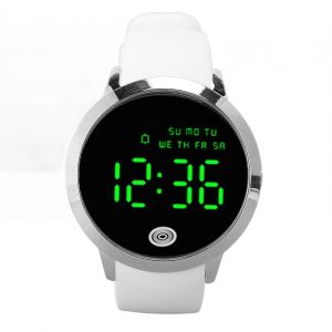 Montre Numérique Pour Hommes : Écran Couleur Rond, Alarme Élégante Ultra-Mince Rétroéclairée Étanche En Coque Argentée - Neuf
