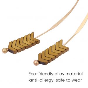 1 Paire De Boucles D'oreilles Creatives En Alliage Pour Femmes, Clous D'oreilles En Forme De Fleche, Decoration Doree - Neuf
