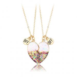 2pcs Couple Collier Adapt&eacute; Pour Les Amis Bff Personnalit&eacute; Aimant Pendentif-1 - Neuf