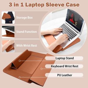 15 15,6 16,1 Pouces Housse Ordinateur Portable Sacoche Fonction Stand Pour Macbook Air 15 M3/M2 A3114 A2941, Macbook Pro 16 M4/M3/M2/M1 Pro/Max, Macbook Pro 15 M3/M2 A3114 A2941 Marron - Neuf