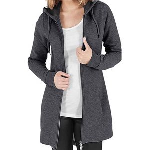 Slep-Sweat-Shirt Femme Sweat À Capuche Zippé Épais Hoodie Sport Hiver Manche Longue Manteau Grande Taille Coupe-Vent Gilet Long Automne Avec Poches Zip Up Sweatshirts - Neuf