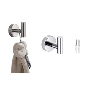 Crochet mural en acier inoxydable pour serviettes et peignoirs, id&eacute;al pour la salle de bain et la maison. - Neuf