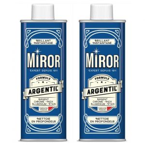 MIROR Lot de 2 Argents &iquest; Nettoyant M&eacute;taux (250mL) &iquest; Formule Argentil &iquest; Nettoie Argent Chrome Inox Nickel Etain - Neuf
