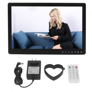 Cadre photo numerique multifonction 15,4 pouces, noir, avec bouton tactile, support en forme de cour, album electronique pour la maison, prise americaine 100-240 V - Neuf