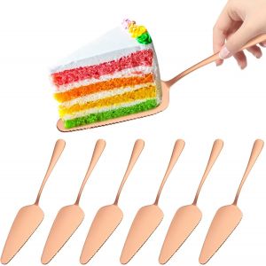 Lot De 6 Pelle À Gâteau 23 Cm - Pelle À Tarte En Acier Inoxydable, Pelle À Tarte Et Gâteau Avec Bord Dentelé Fin, Pelle À Pizza Ensemble Couverts Couteau À Gâteau Pour Fête Restaurant Cuisine(Argenté) - Neuf