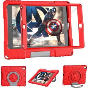 LORANKA-Coque pour iPad 9,7"" 2018/2017 6e/5e g&eacute;n&eacute;ration- &Eacute;tui l&eacute;ger et r&eacute;sistant aux Chocs pour iPad Air 2 avec Protection d'&eacute;cran int&eacute;gr&eacute;e et Support pour iPad Air/iPad Air 2/iPad Pro 9,7, Rouge - Neuf