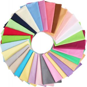Mevronisshop-Lot De 30 Tissus En Coton Pour Patchwork - Paquets De Tissu De 20 X 25 Cm En Coton, Carr&eacute;s Unis Et Color&eacute;s Pour Couture Diy, Matelassage Et Travaux Manuels - Neuf