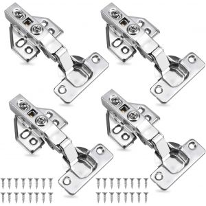 4 PCS Charniere Porte Placard, Charniere Porte Cuisine, Charniere Invisible avec Amortisseur Hydraulique Fermeture Automatique Charnière pour Armoires de Porte Cuisine - Neuf