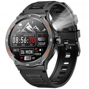 La Smartwatch de Fitness Tracker pour les Hommes 1.53"" Tour de l'&Eacute;cran Tactile 3ATM Imperm&eacute;able de Bluetooth de la fr&eacute;quence Cardiaque Pression Art&eacute;rielle Compatible avec Android, iOS - Neuf