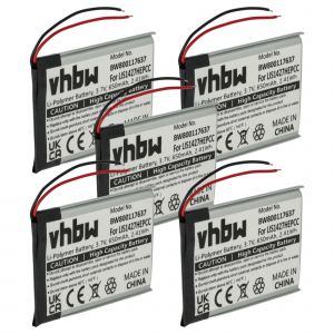 Vhbw 5x Batterie Compatible Avec Sony Nwz-E464, Nwz-S764, Nwz-E463 Casque Audio, &Eacute;couteurs Sans Fil (650mah, 3,7v, Li-Polym&egrave;re) - Neuf