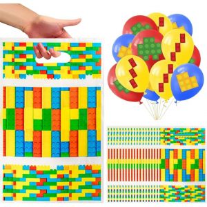 Sacs De F&ecirc;te De Blocs De Construction, Ballons D&eacute;coratifs En Blocs,42Pcs Building Block D&eacute;coration F&ecirc;te, D'Enfant Blocs De Construction Cadeau Anniversaire - Neuf