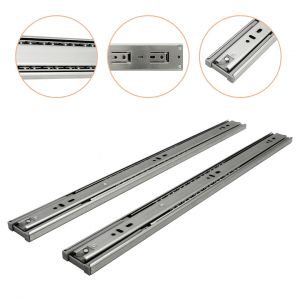 Coulisse &agrave; billes Entry Profondeur 450 mm / 35Kg Sortie total, fermeture soft Glissi&egrave;res de tiroirs 550mm 2X - Neuf