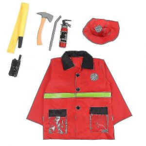 Carnaval 2024noël Pompier Costume De Pompier Pour Enfant Jeu De Rôle Halloween - Neuf