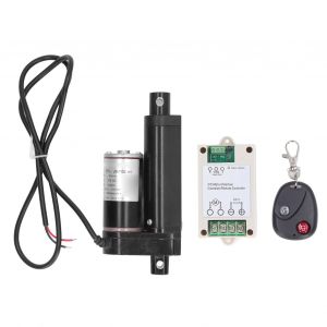 XYONG Petit actionneur electrique 1000 N, course de 50 mm, moteur a engrenages metalliques, actionneur a mouvement lineaire, 12 V CC, noir, controleur d'actionneur et telecommande - Neuf