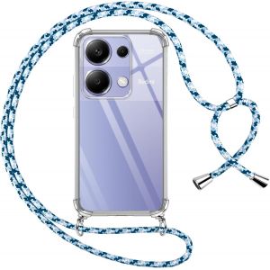 Kal-Coquepourxiaomiredminote13pro4gaveccordon,Transparentesiliconehousseavecréglabledecollieranti-Chuteetuipourredminote13pro4g,Ètuisàbandoulière6.67"",Bleu - Neuf