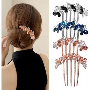 Kal-Peignes À Cheveux Latéraux Mariage, 4 Pièces Strass Cheveux Peigne Avec Fleur En Cristal 4 Couleurs De Luxe Mariée Cheveux Bijoux Cheveux Côté Peigne Femmes Filles - Neuf