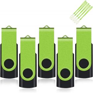 Lot de 5 clés USB 2.0 4 Go pour stockage de données (4 Go,vert) - Neuf
