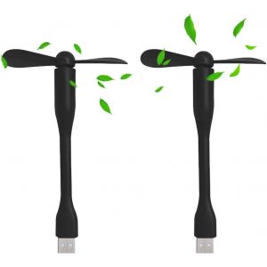 KALANKA-Mini Ventilateur USB,2 Pcs Flexible Power Bank Ventilateur,Ventilateur de Refroidissement Flexible,Ventilateur de Bureau Portable Silencieux pour Ordinateur Portable - Neuf