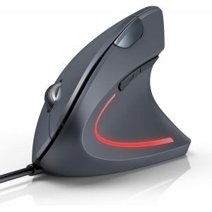 Souris Ergonomique Filaire,6400 DPI Souris Verticale Filaire,Câble USB 1,5 m,6 Boutons pour PC,Ordinateur,Portable,Mac-Gray - Neuf
