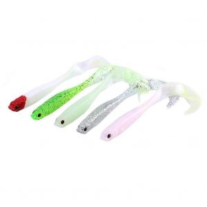 5pcs 13cm Couleur M&eacute;lang&eacute;e Pvc P&ecirc;che Souple App&acirc;t Poisson Bass Snakehead Leurre (Couleur M&eacute;lang&eacute;e) - Neuf