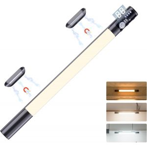 Veilleuse Détecteur De Mouvement 3 Modes & 3 Couleurs, Reglette Led Cuisine Sous Meuble Rechargeable Usb 38Cm, Lampe De Bureau Sans Fil Double Aimantée Eclairage Pour Vitrine Placard Escalier - Neuf