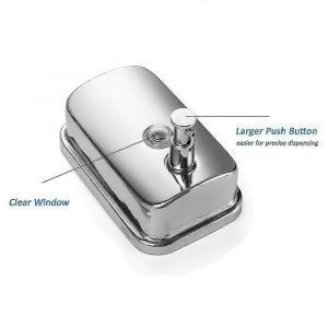 Distributeur de savon mural en acier inoxydable pour salle de bain - 500 ml - Neuf