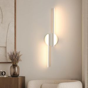 Subzonal-Lampe Murale Intérieure Led, 22w 2475lm Applique Murale Salon Moderne Blanc, 55cm Acrylique Luminaire Mural Chambre Blanc Chaud 3000k Pour Cuisine, Couloir, Escalier - Neuf