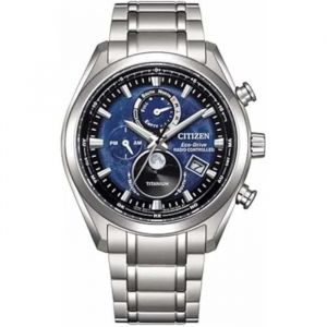 Montre - Citizen - By1010-81l - Titan - Cadran Bleu - Étanchéité 10 Atm - Moonphase - Neuf