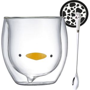 Eryi-Tasse Canard Verre Verres À Double Paroi Avec Anse Canard Cadeau Pour Femme Verres À Boire Canard Tasse À Café Tasses Tasses Verres À Thé Tasses À Espresso - Neuf